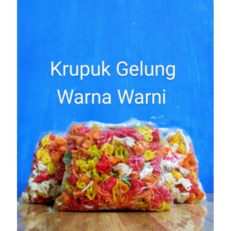 

Krupuk mentah Gelung warna warni @berat 250gr