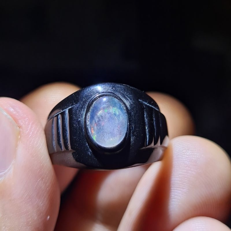 Batu Kalimaya Banten Kristal (Crystal Opal) Ikat Tanduk K06