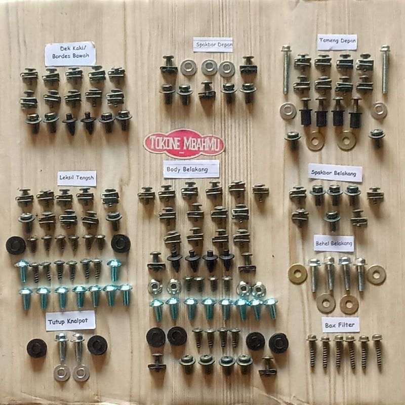 Baut Full Set Cover Body Bodi Yamaha New Fino FI 125 Blue Core