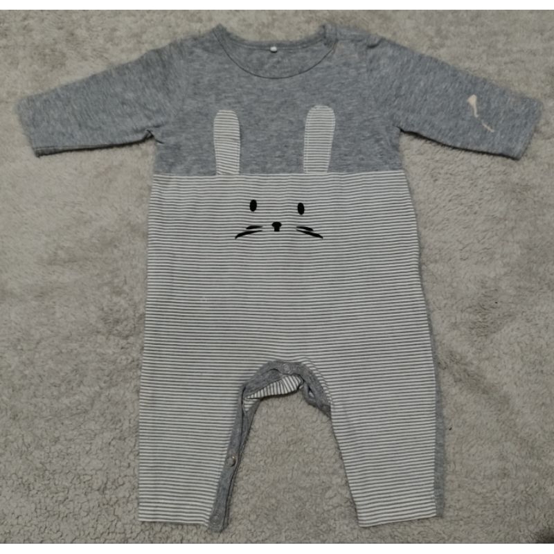 PRELOVED Baju Bayi | Romper Bayi Preloved | Preloved Romper Baby Kelinci abu