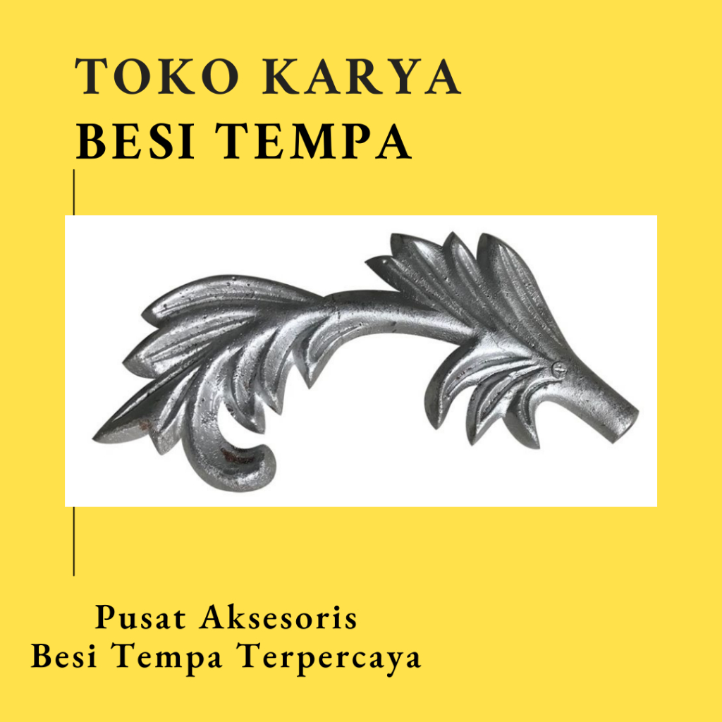 Ornamen Pagar Besi Leaf 50 / Ornamen Besi Tempa / Ornamen Pagar Besi dan Tralis / Aksesoris Besi Tem