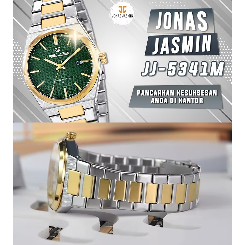 Jam Tangan Pria Jonas Jasmin JJ-5341 Original 100% Bergaransi Jamtangan Cowok Stainless Steel Elegan