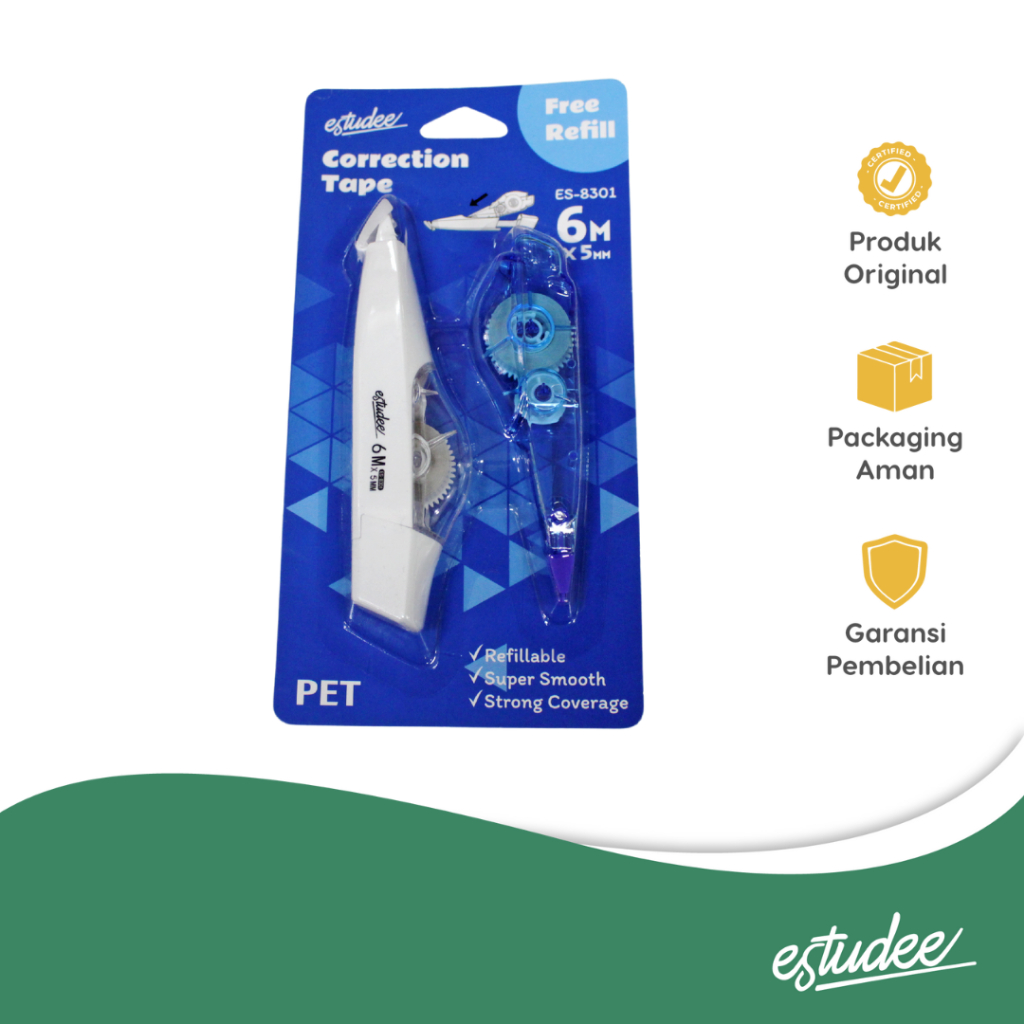 

ESTUDEE CORRECTION TAPE + REFILL WHITE ES-8301