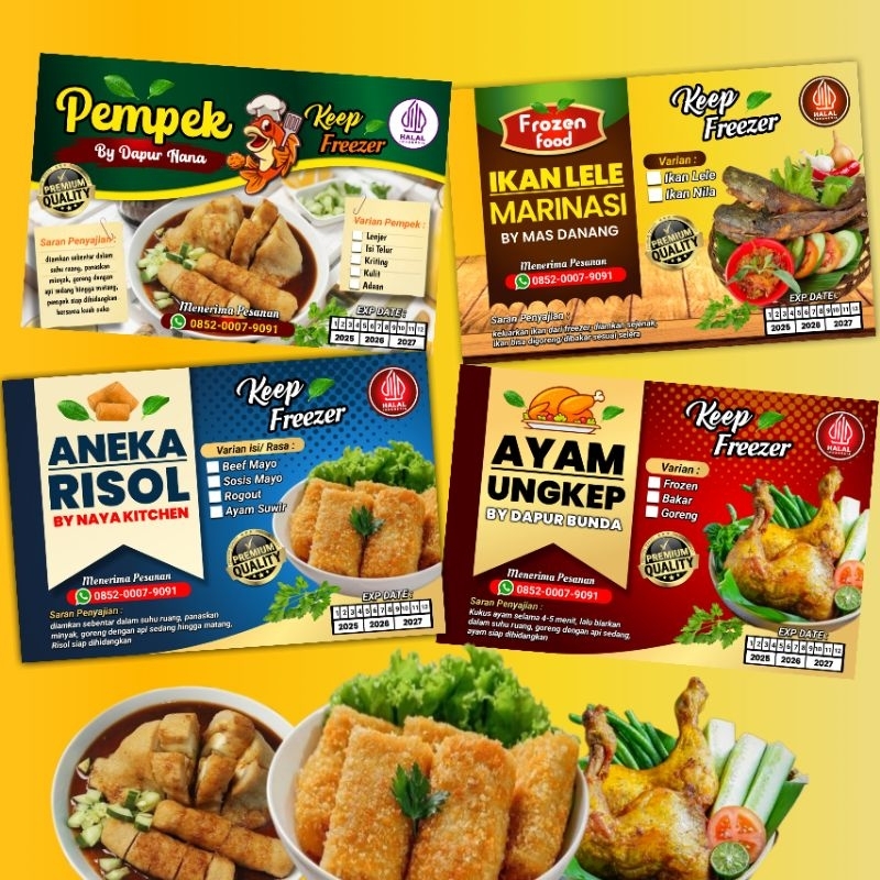 

( minimal order 100 pcs ) Stiker Frozen Food Stiker Cireng Stiker Risol Stiker Ayam Ungkep Stiker Ayam Bakar Stiker ikan frozen Stiker ikan bumbu kuning