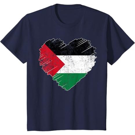 Kidsnesia- Palestine Heart  Flag Palestine T-Shirt