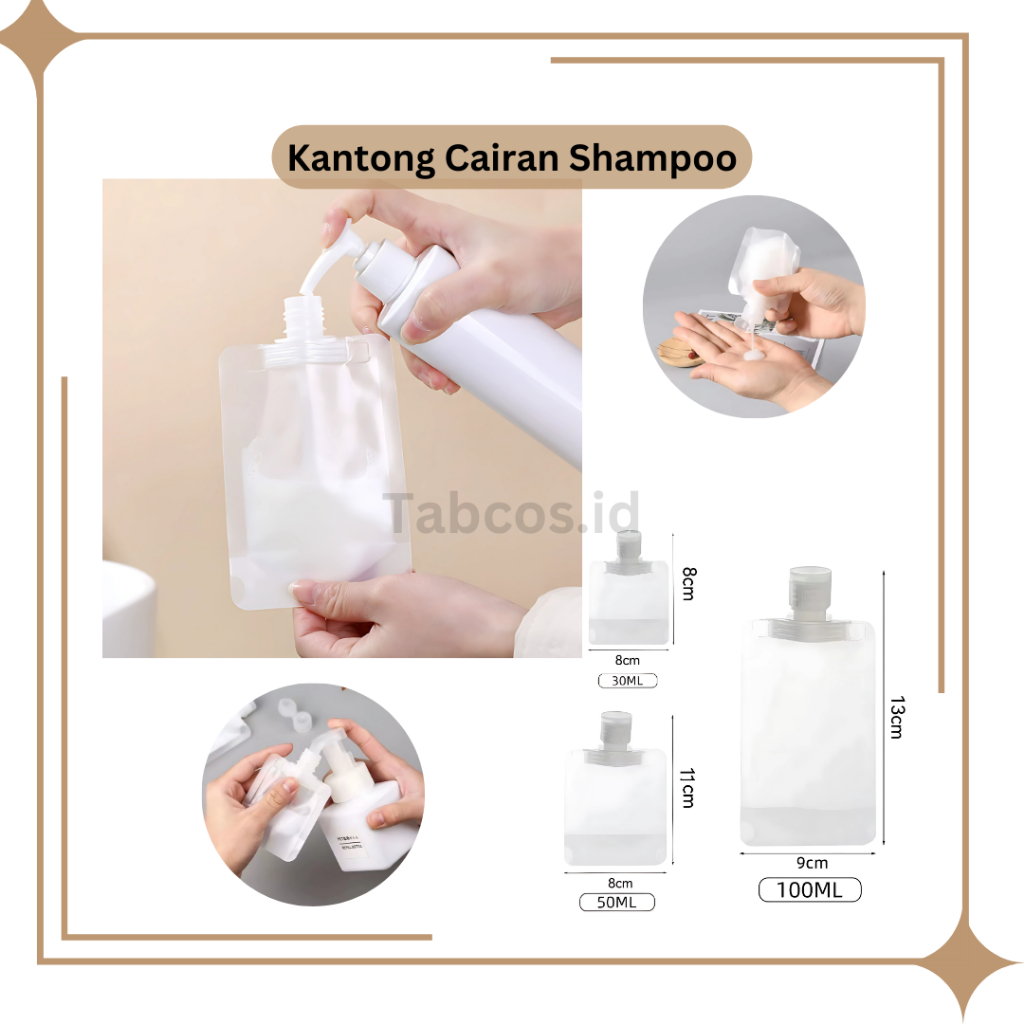 Tas Kantong Plastik Refill 100ml Botol refill / botol sabun lotion travel pouch plastik fliptop