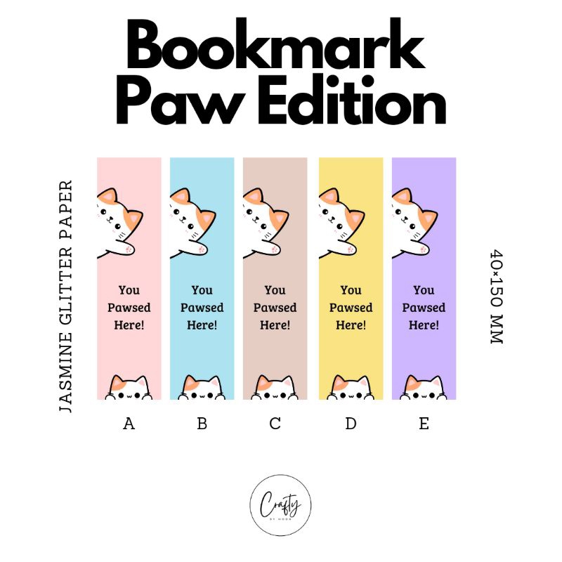 

Pembatas Buku Kucing Bookmark Paw Edition