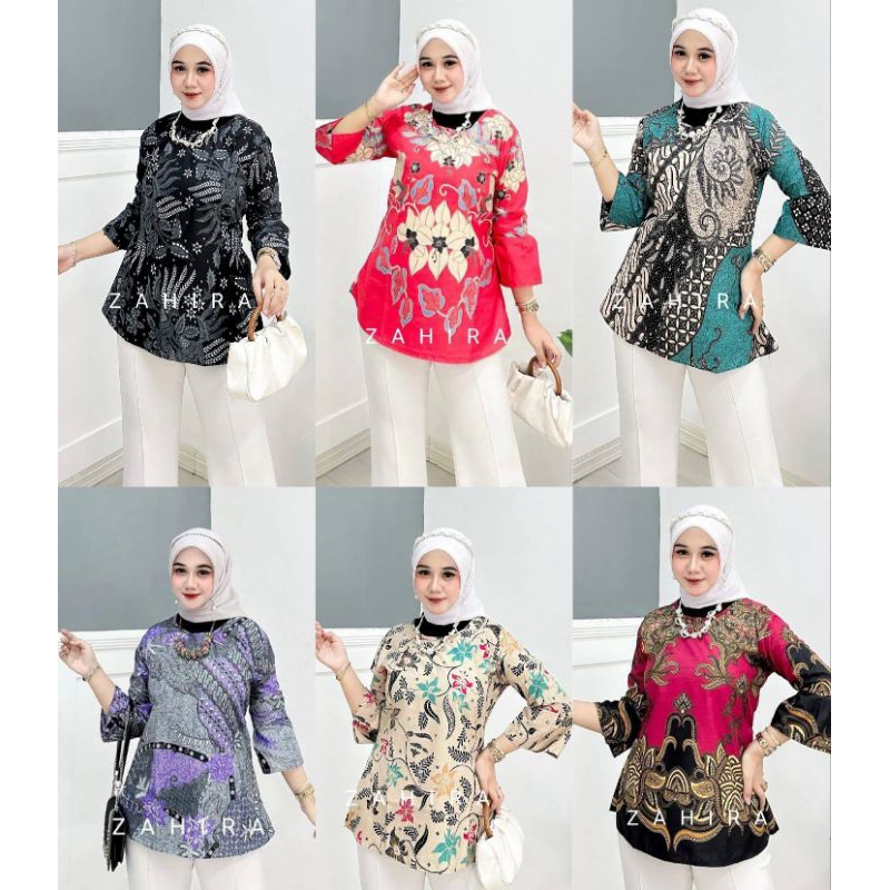 Atasan batik wanita atasan blouse batik kantor seragam wanita