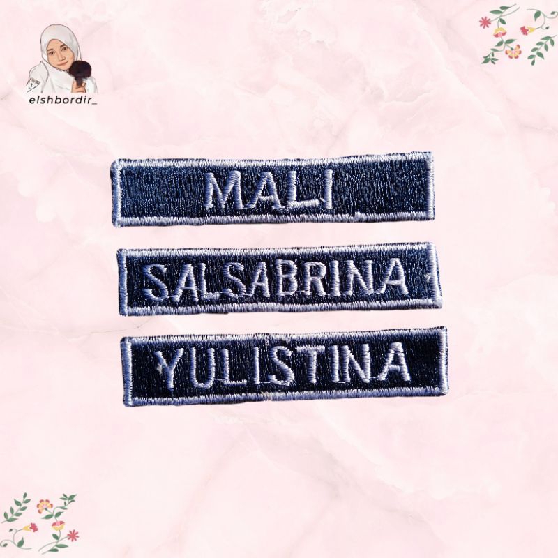Bordir nama ukuran baju PDH