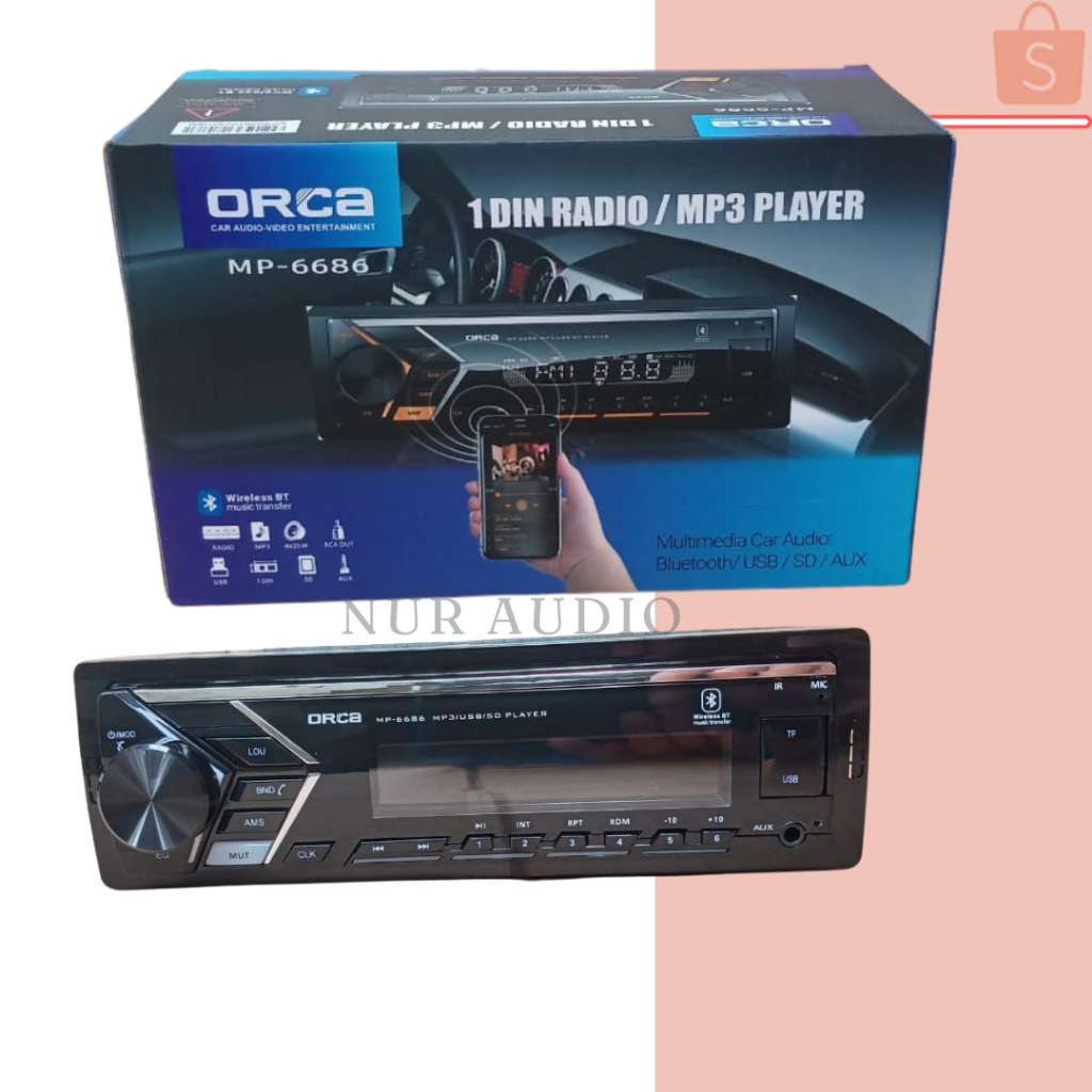 Head Unit ORCA/Single Din MP3 BLUETOOTH ORCA
