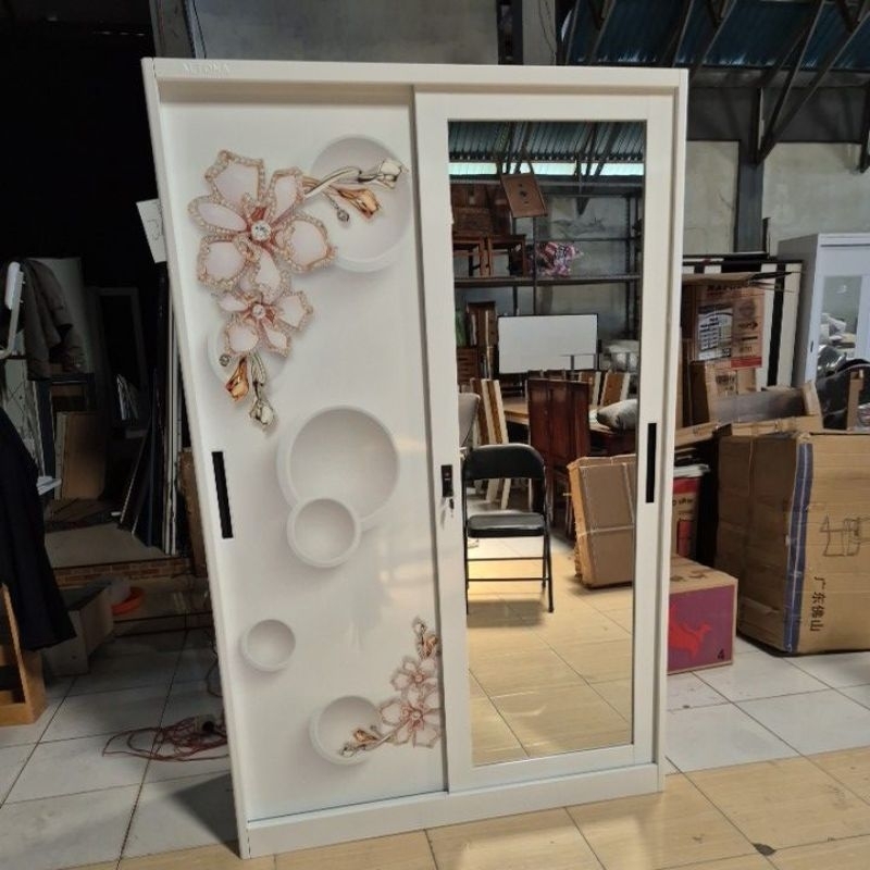 LEMARI PAKAIAN BESI 2P SLIDING REJEKI < TAHAN AIR TAHAN RAYAP>