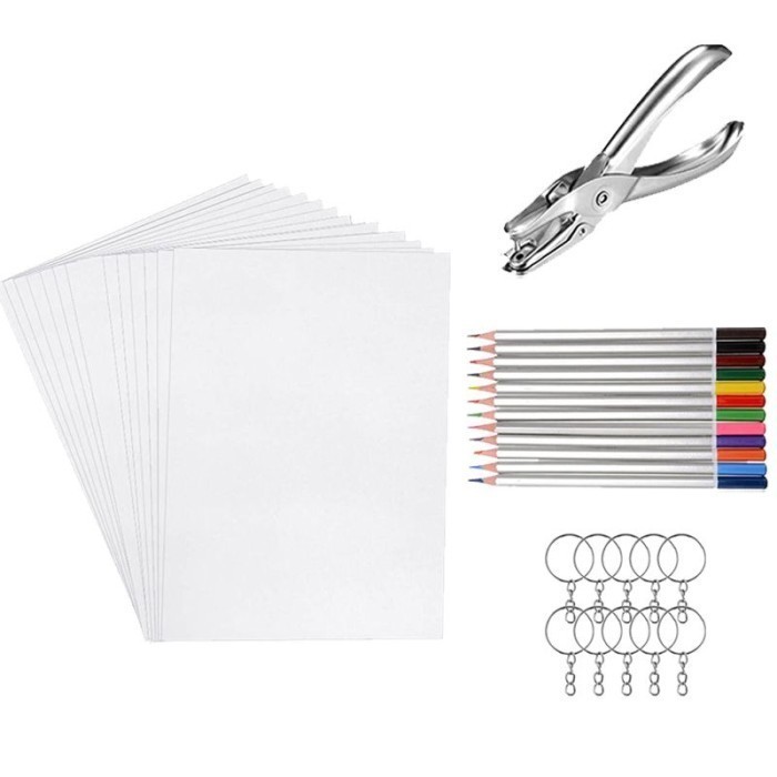 1SET (33pcs) DIY Shrinky Dink Plastic / Heat Shrink Plastic Sheet / Printable Shrinky Dink Plastic