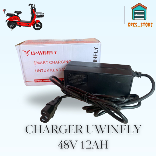 CAS SEPEDA LISTRIK 48V 12AH CHARGER UNIVERSAL SEPEDA LISTRIK 48V 12AH CAS UWINFLY CAS SELIS CAS GODA
