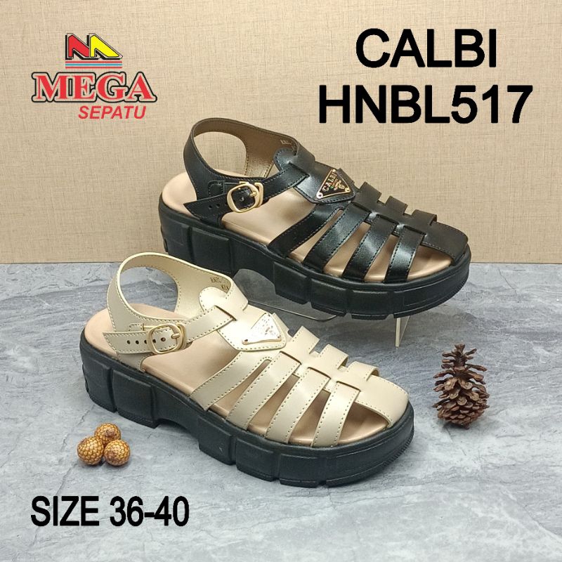 SANDAL LET WANITA TERBARU TINGGI HAK 5CM MEREK CALBI HNBL517