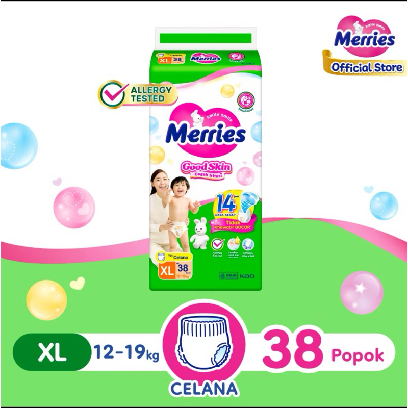 Merries Ukuran XL 38 Popok