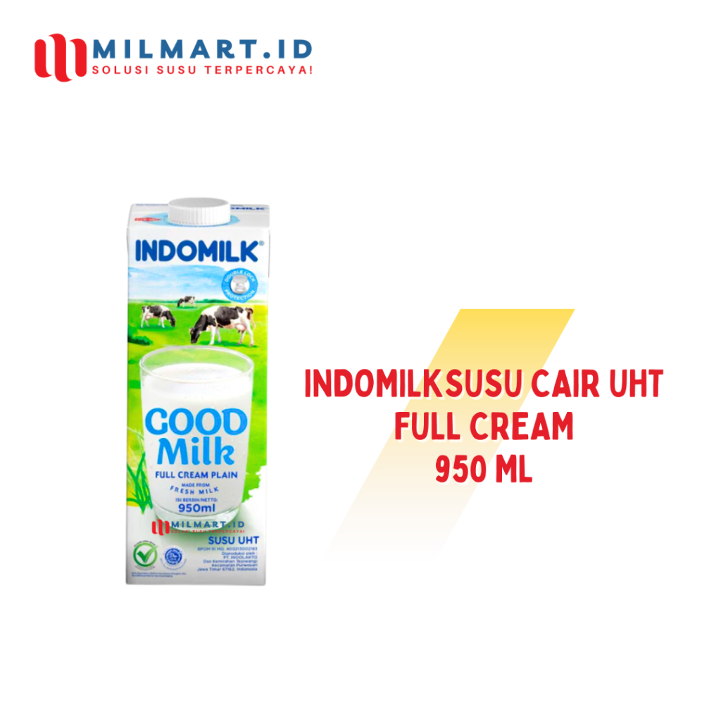 

INDOMILK FULL CREAM 950ML SUSU CAIR UHT SUSU SEGAR