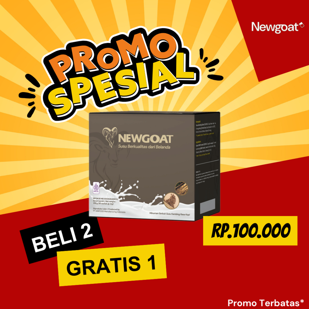 

Newgoat Susu Kambing Kopi Ginseng - Promo Special Beli 2 Box Free 1