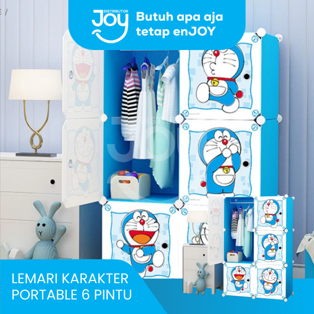 (JOY) Lemari Karakter Portable 6 Pintu