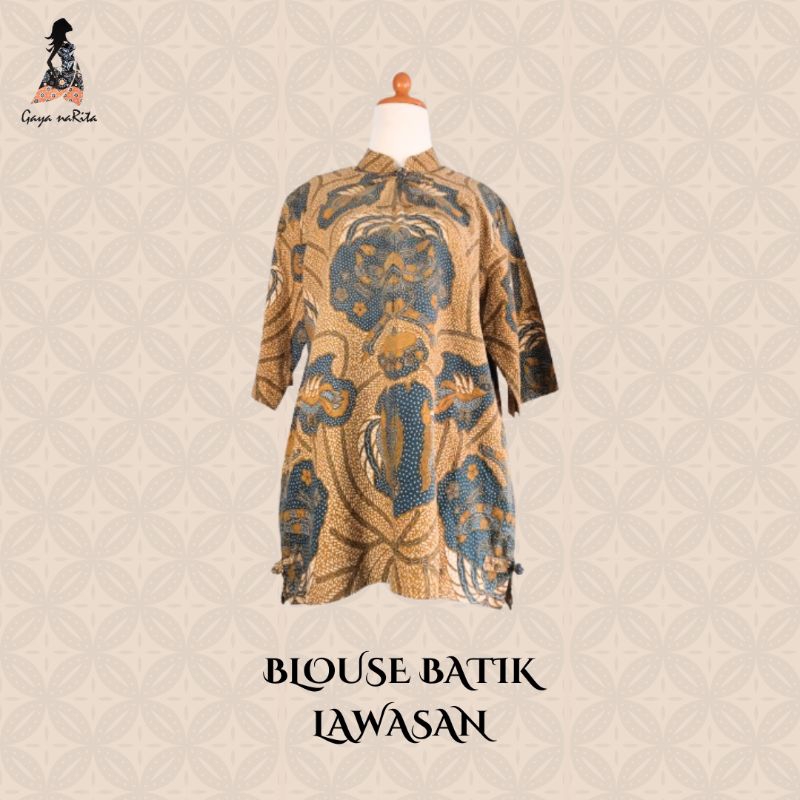 Blouse Batik Lawasan Kerah Sanghai