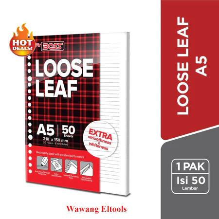 

[1 Pak] Loose Leaf BIG BOSS A5-50 / Isi Binder A5-50 Isi 50 Lembar Bergaris