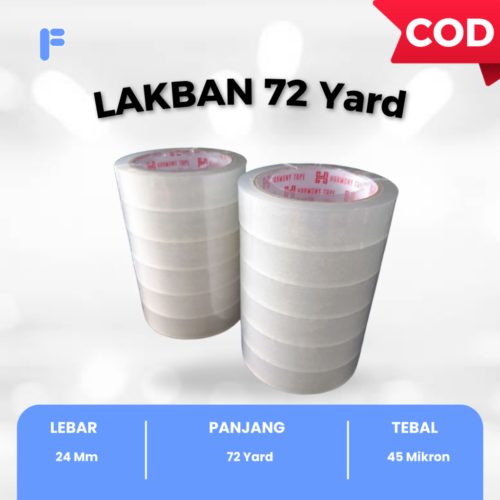 

Lakban Clear White 24 mm x 72 Yard Harmony Tape Murah Kualitas Terbaik - Solasi Harmony Kuat