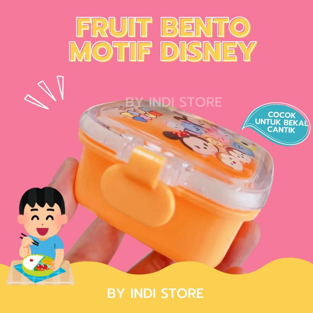 [Ready Bandung] BY INDI STORE Wadah Buah Sayur Snack Fruit Box Bento Lunch Tempat Cemilan 120ml Kota