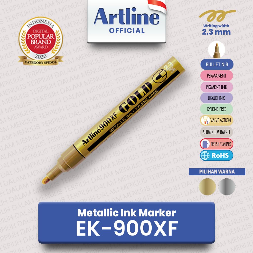 

(LIVE) ARTLINE Spidol Metallic Ink Marker EK-900XF 2