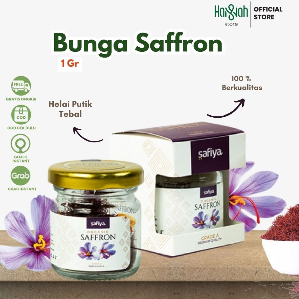

Saffron Safron Safiya Super Negin 1 gr / Saffron Premium Original Best Quality Premium SAFIYA HERBAL