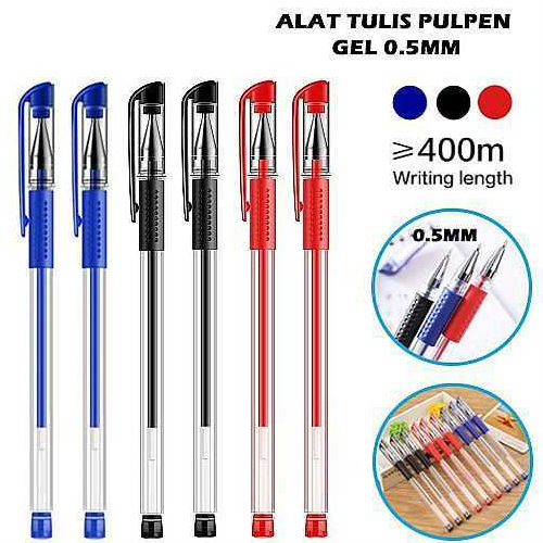 

Semesta9993~ PULPEN GEL TINT 0.5 mm Alat Tulis Kantor Sekolah Pena Bisa Isi Ulang Tinta Refil Bolpoin/Ballpoint Peralatan Tulisan Hitam Pekat Biru Merah Jel Ink JK Joy Ko Bolpen Pen Lancip Warna Black Blue Red Bagus Murah Termurah Pensil Pul Pen 1 Standar