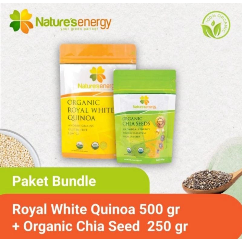 

Paket Bundling Organik White Quinoa 500gr + Organik Chiaseeds 250gr