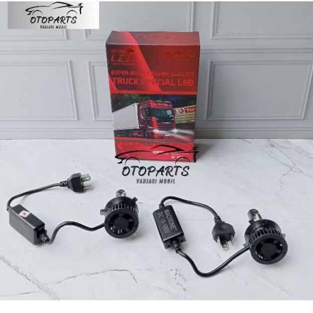 LAMPU LED MOBIL TRUK H4 PUTIH 24 VOLT 2PCS CAHAYA TERANG