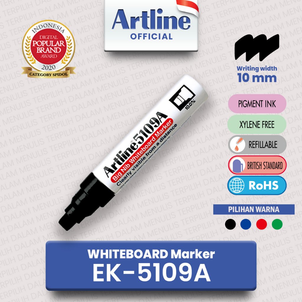

(LIVE) ARTLINE Spidol Jumbo Big Nib Whiteboard Marker EK-5109A 2