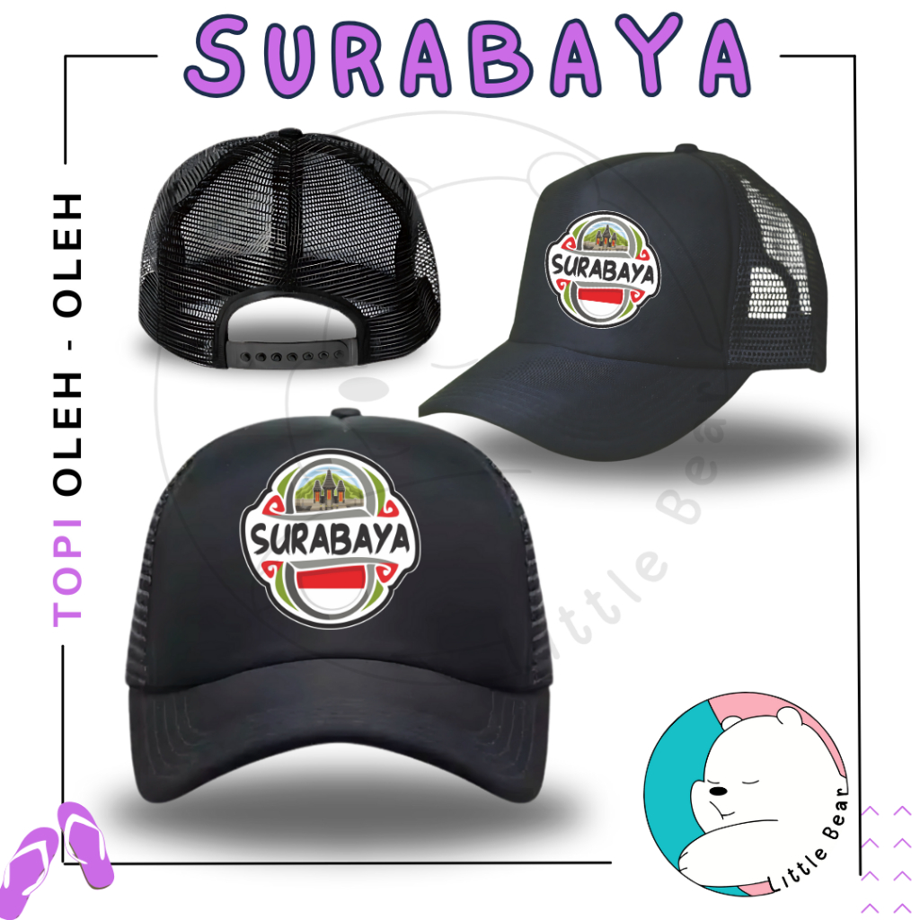 Littlebear Topi Souvenir Surabaya- Topi Trucker Oleh Oleh Surabaya Motif 2