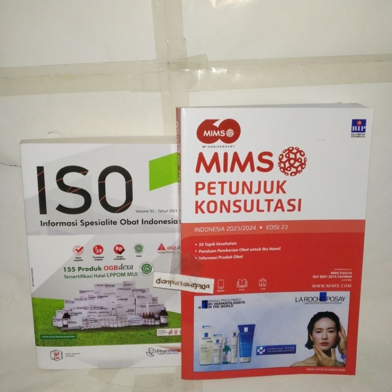 PAKET 2 BUKU FARMASI ISO VOL 53 TAHUN 2021 DAN MIMS PETUNJUK KONSULTASI ED 23 TERBARU