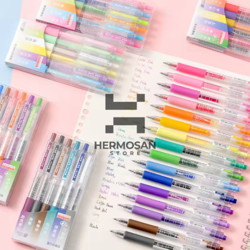 

1 Set Lengkap Pulpen Bolpoint Gel Pen Highlighter 24 Warna Colorful Peralatan Alat Tulis Anak Sekolah Stationery Kantor