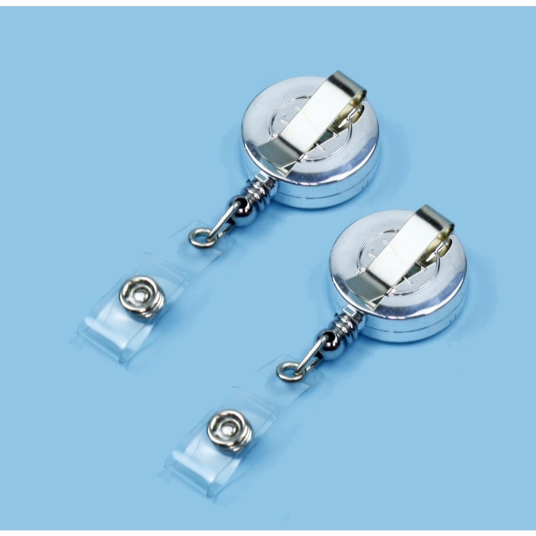 

Yoyo Gantungan cantelan IDcard name tag warna Silver chrome metalik krom