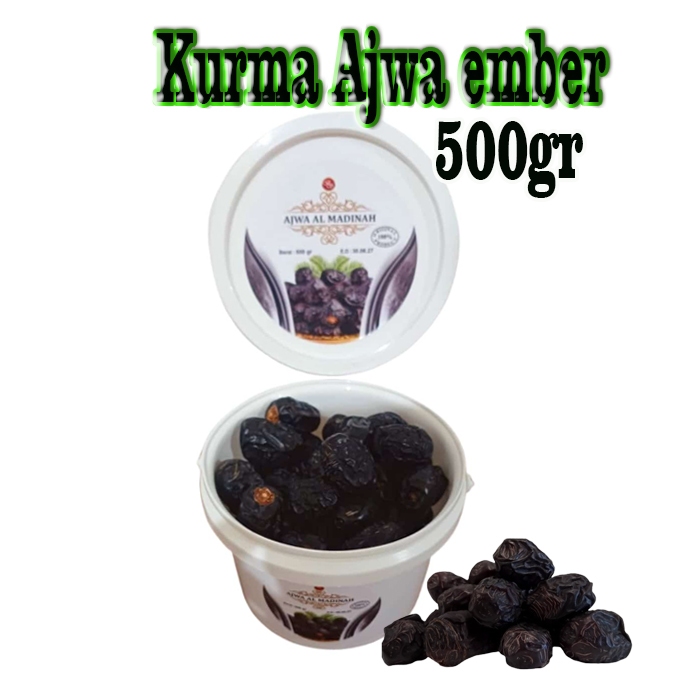 

Kurma ajwa ember kurma nabi kemasan ember 500gr