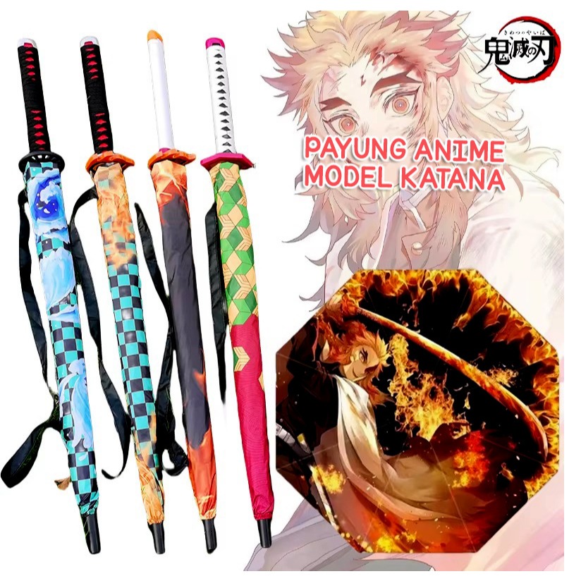 Payung UV Model Samurai Demon Slayer | Payung Tanjiro Kamado | Payung Anime Demon Slayer | Payung Ki