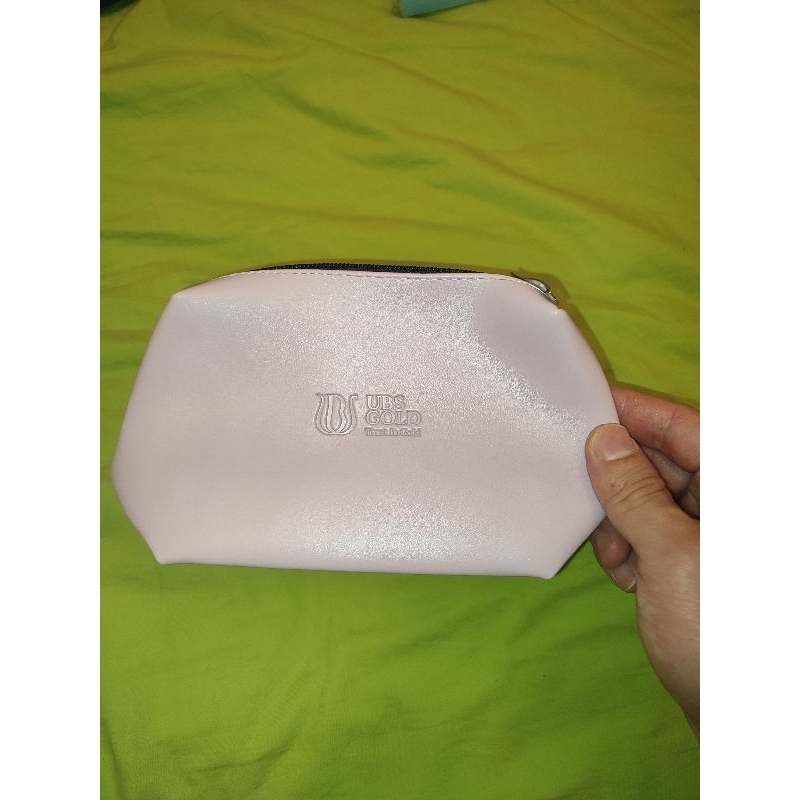 TAS DOMPET MINI KECIL PERHIASAN EMAS UBS WARNA UNGU MUDA ASLI UBS GOLD