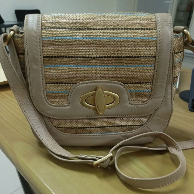 Tas sling Kulit+ayam "biker starlet"  preloved❤