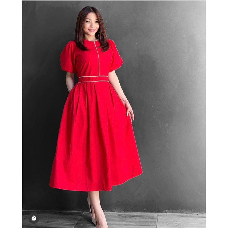 PINX Amber Dress - Dress Wanita - Dress Wanita Lengan Pendek Balon Katun Poplin