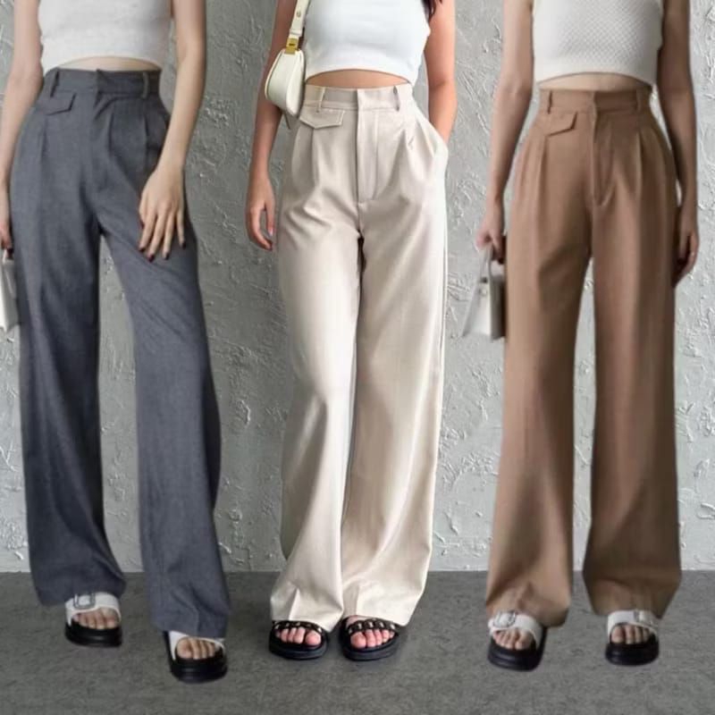 Oro pants Highwais - Celana Panjang Kulot Wanita Bahan Lose Pants Trouser Wanita anti kusut