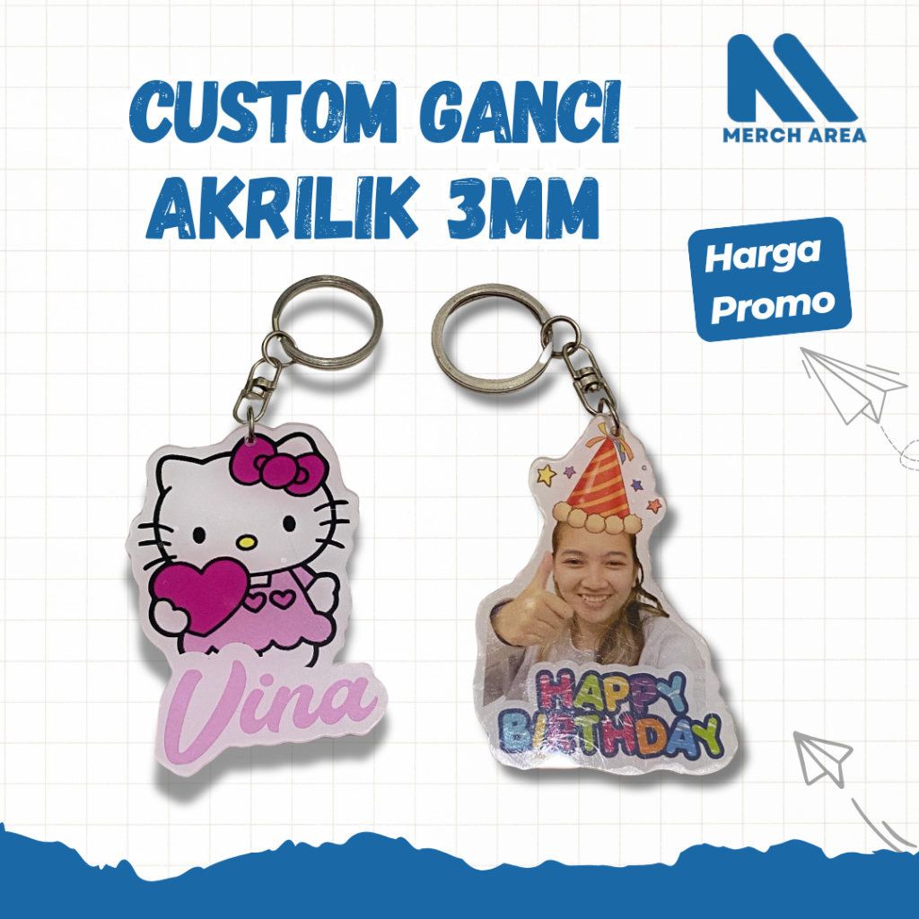 Ganci Akrilik Custom Bentuk - Key Chain Acrylic