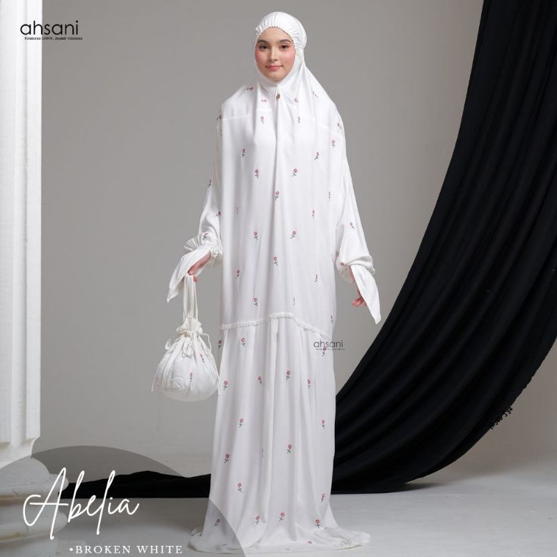 Mukena Terusan Abelia Rayon Twill Bordir ORI By Ahsani