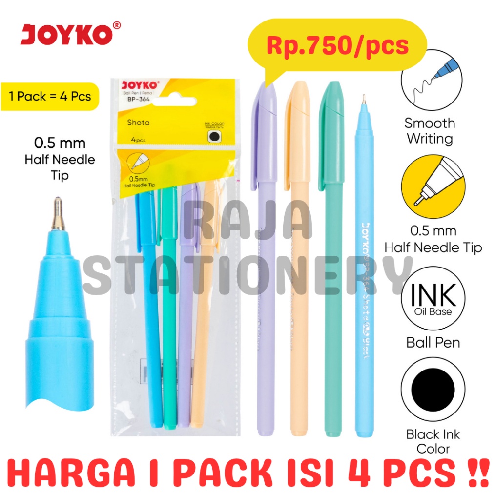 

Promo Bonus 15 JOYKO BALL PEN 5 SHOTA PULPEN PEN JOYKO BOLPOIN BP364 PACK 4PCS