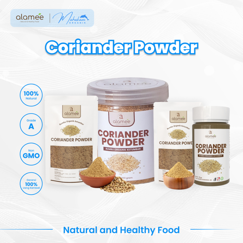 

ALAMEE Ketumbar Bubuk Organik Bumbu Dapur Instan Coriander Powder Murni Asli Seasoning Masak