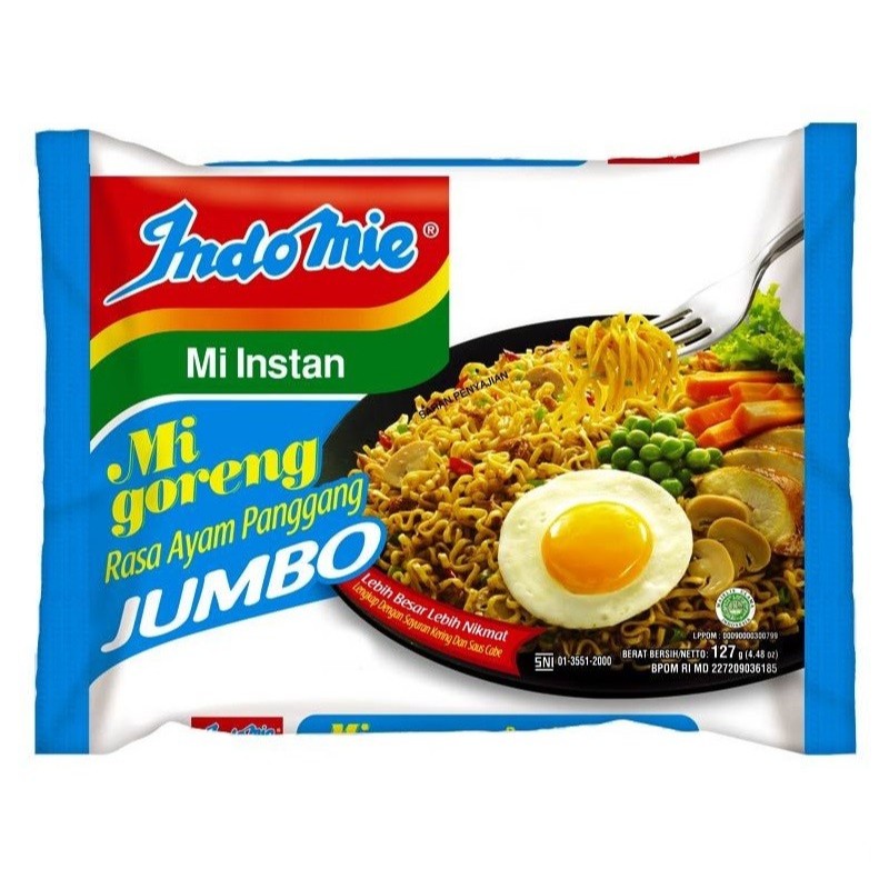 

indomie goreng ayam panggang jumbo biru 128 gr