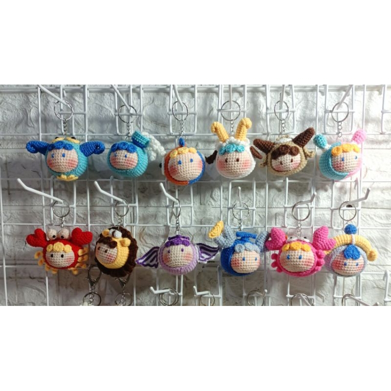 amigurumi zodiak gantungan kunci zodiak