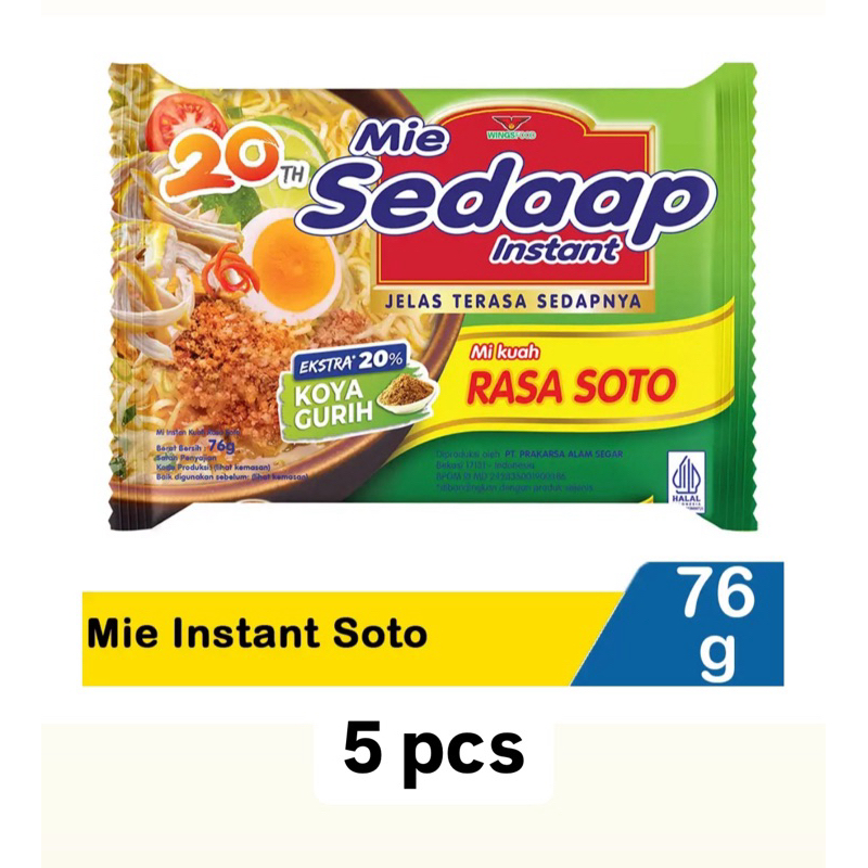 

Mie Sedaap Instant Rasa Soto 76g @5 pcs