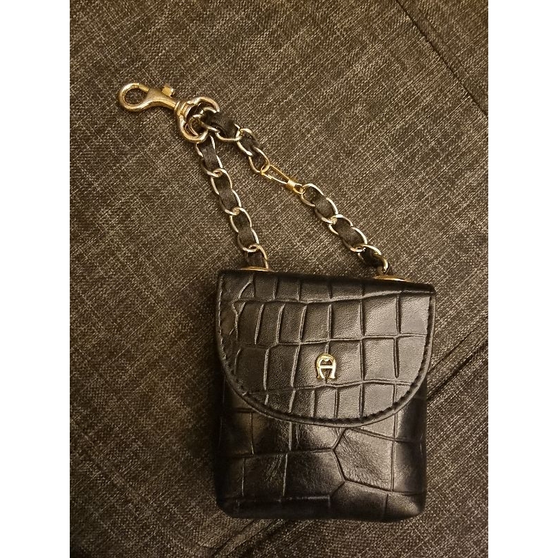 aigner croco mini pouch